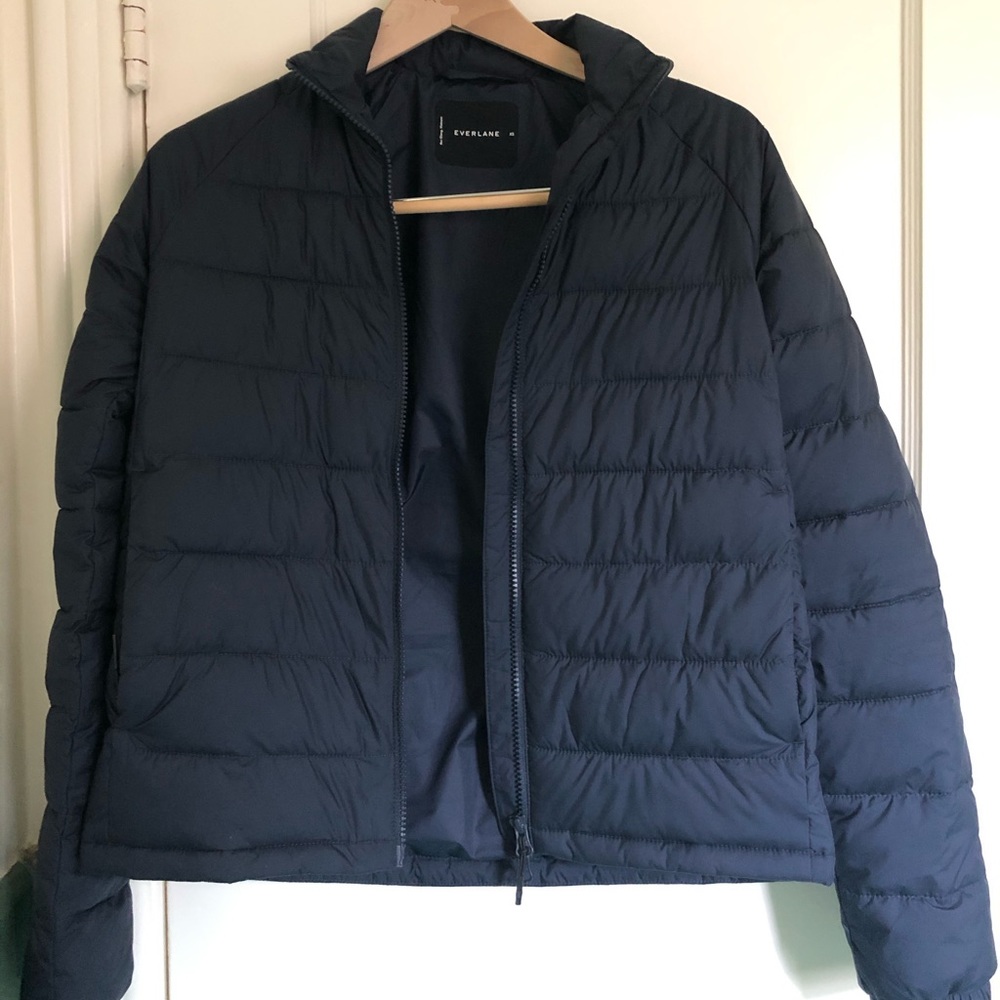Everlane Navy Short Puffer Jacket